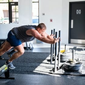 man exercising at they gym